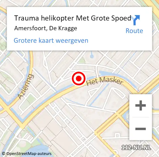 Locatie op kaart van de 112 melding: Trauma helikopter Met Grote Spoed Naar Amersfoort, De Kragge op 17 november 2024 17:19