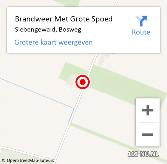 Locatie op kaart van de 112 melding: Brandweer Met Grote Spoed Naar Siebengewald, Bosweg op 17 november 2024 17:26