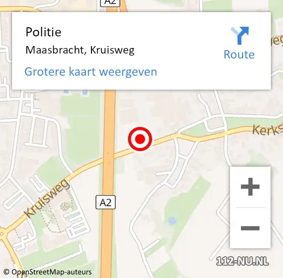 Locatie op kaart van de 112 melding: Politie Maasbracht, Kruisweg op 17 november 2024 17:28