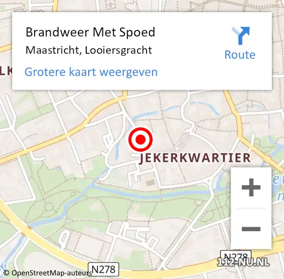 Locatie op kaart van de 112 melding: Brandweer Met Spoed Naar Maastricht, Looiersgracht op 17 november 2024 19:09