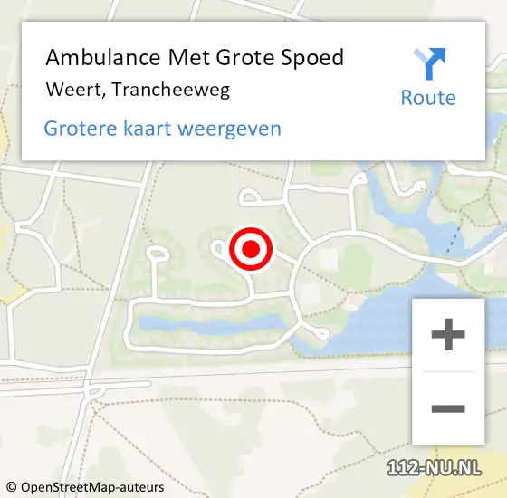 Locatie op kaart van de 112 melding: Ambulance Met Grote Spoed Naar Weert, Trancheeweg op 17 november 2024 19:27