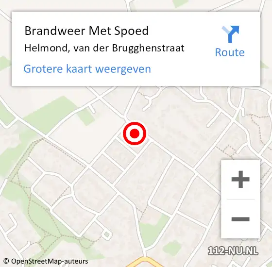 Locatie op kaart van de 112 melding: Brandweer Met Spoed Naar Helmond, van der Brugghenstraat op 17 november 2024 19:39