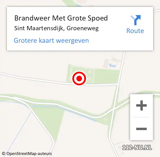 Locatie op kaart van de 112 melding: Brandweer Met Grote Spoed Naar Sint Maartensdijk, Groeneweg op 17 november 2024 21:48