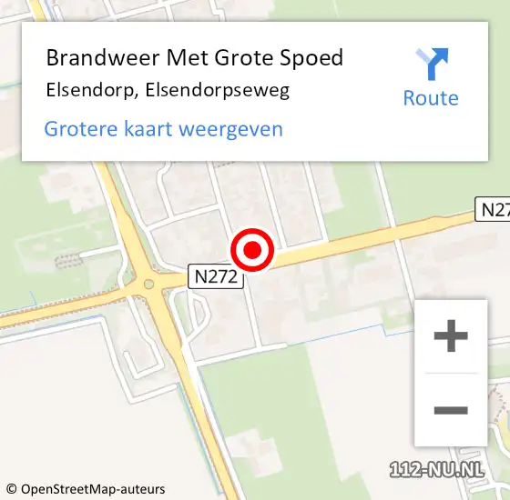 Locatie op kaart van de 112 melding: Brandweer Met Grote Spoed Naar Elsendorp, Elsendorpseweg op 17 november 2024 22:15