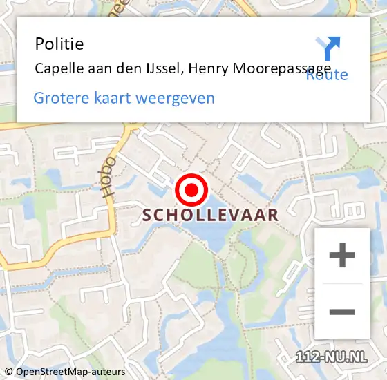 Locatie op kaart van de 112 melding: Politie Capelle aan den IJssel, Henry Moorepassage op 17 november 2024 22:29