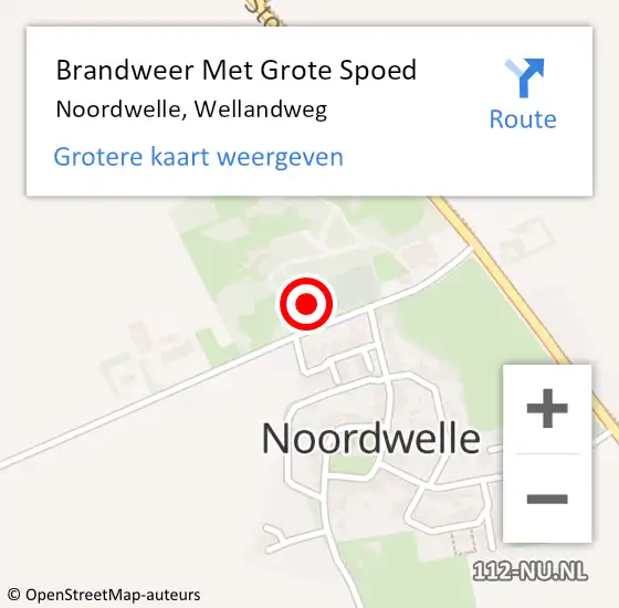 Locatie op kaart van de 112 melding: Brandweer Met Grote Spoed Naar Noordwelle, Wellandweg op 17 november 2024 22:38