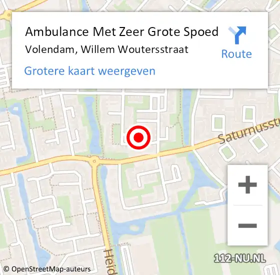 Locatie op kaart van de 112 melding: Ambulance Met Zeer Grote Spoed Naar Volendam, Willem Woutersstraat op 18 november 2024 03:02