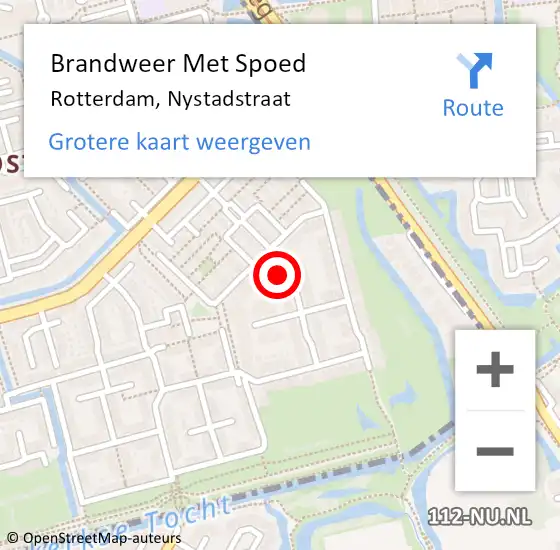 Locatie op kaart van de 112 melding: Brandweer Met Spoed Naar Rotterdam, Nystadstraat op 18 november 2024 03:23