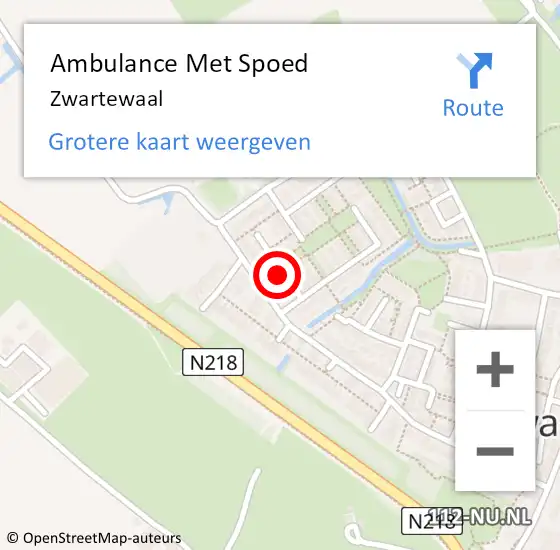 Locatie op kaart van de 112 melding: Ambulance Met Spoed Naar Zwartewaal op 18 november 2024 03:38