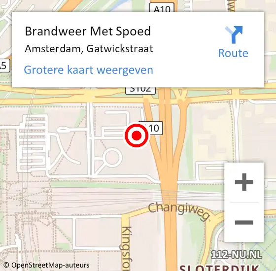 Locatie op kaart van de 112 melding: Brandweer Met Spoed Naar Amsterdam, Gatwickstraat op 18 november 2024 03:55