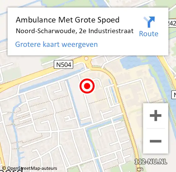 Locatie op kaart van de 112 melding: Ambulance Met Grote Spoed Naar Noord-Scharwoude, 2e Industriestraat op 18 november 2024 05:55