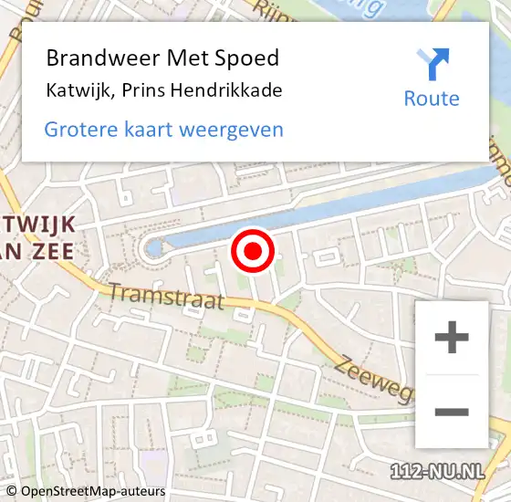 Locatie op kaart van de 112 melding: Brandweer Met Spoed Naar Katwijk, Prins Hendrikkade op 18 november 2024 06:02