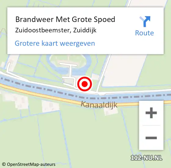 Locatie op kaart van de 112 melding: Brandweer Met Grote Spoed Naar Zuidoostbeemster, Zuiddijk op 18 november 2024 08:05