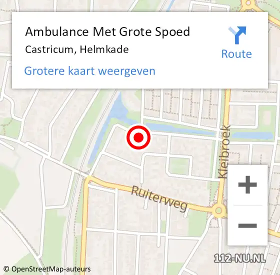 Locatie op kaart van de 112 melding: Ambulance Met Grote Spoed Naar Castricum, Helmkade op 18 november 2024 08:25