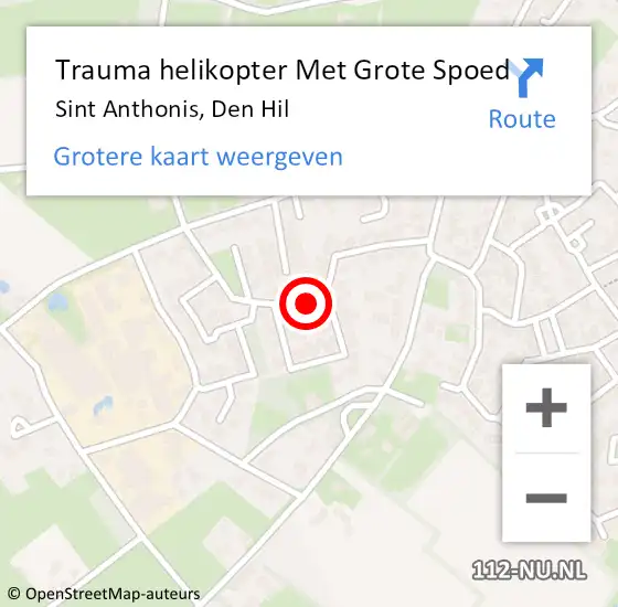 Locatie op kaart van de 112 melding: Trauma helikopter Met Grote Spoed Naar Sint Anthonis, Den Hil op 18 november 2024 09:28