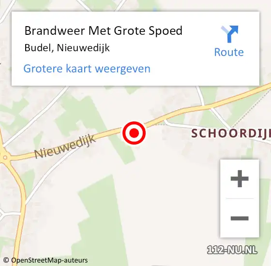 Locatie op kaart van de 112 melding: Brandweer Met Grote Spoed Naar Budel, Nieuwedijk op 18 november 2024 09:29