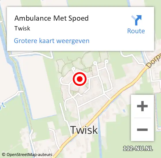 Locatie op kaart van de 112 melding: Ambulance Met Spoed Naar Twisk op 18 november 2024 09:42