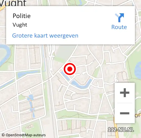 Locatie op kaart van de 112 melding: Politie Vught op 18 november 2024 10:53