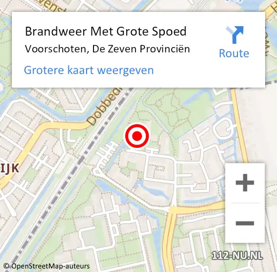 Locatie op kaart van de 112 melding: Brandweer Met Grote Spoed Naar Voorschoten, De Zeven Provinciën op 18 november 2024 11:40