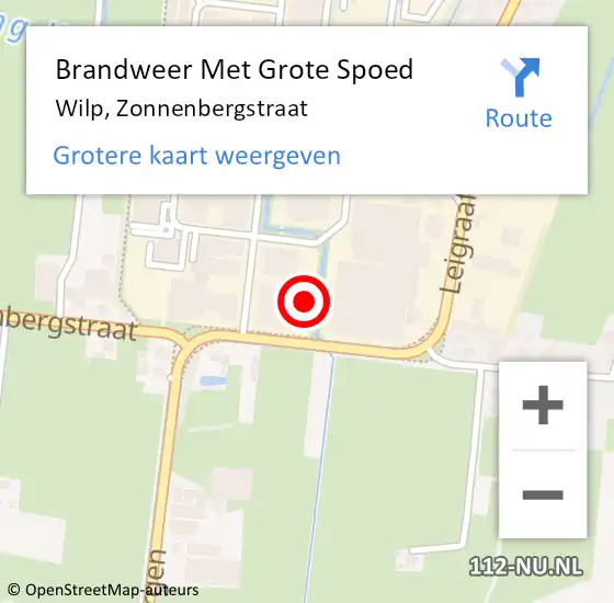 Locatie op kaart van de 112 melding: Brandweer Met Grote Spoed Naar Wilp, Zonnenbergstraat op 18 november 2024 11:59