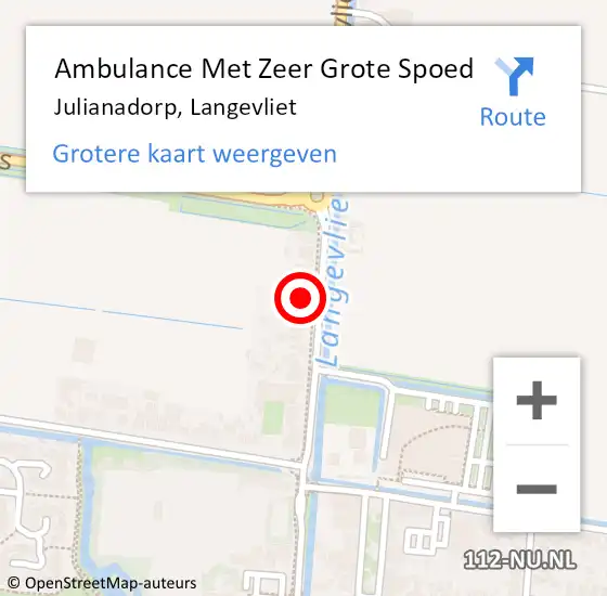 Locatie op kaart van de 112 melding: Ambulance Met Zeer Grote Spoed Naar Julianadorp, Langevliet op 18 november 2024 12:15