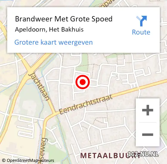 Locatie op kaart van de 112 melding: Brandweer Met Grote Spoed Naar Apeldoorn, Het Bakhuis op 18 november 2024 12:21