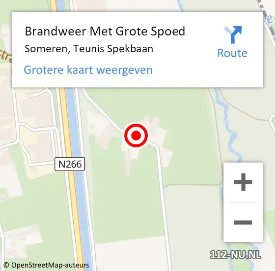 Locatie op kaart van de 112 melding: Brandweer Met Grote Spoed Naar Someren, Teunis Spekbaan op 18 november 2024 12:25