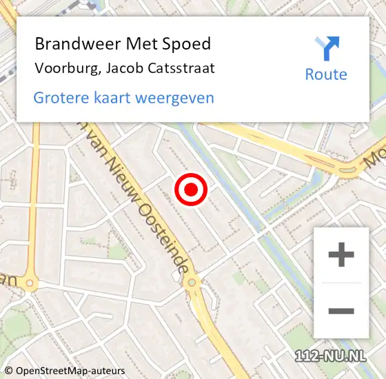 Locatie op kaart van de 112 melding: Brandweer Met Spoed Naar Voorburg, Jacob Catsstraat op 18 november 2024 12:29