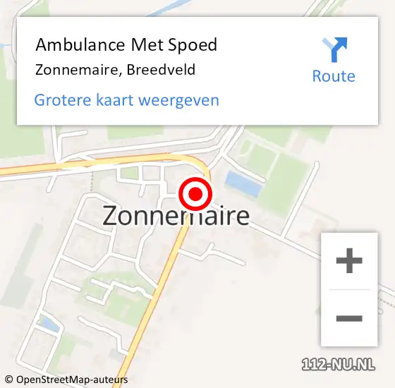 Locatie op kaart van de 112 melding: Ambulance Met Spoed Naar Zonnemaire, Breedveld op 27 oktober 2014 12:30