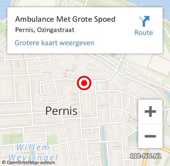 Locatie op kaart van de 112 melding: Ambulance Met Grote Spoed Naar Pernis, Ozingastraat op 18 november 2024 13:06