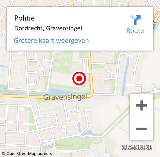 Locatie op kaart van de 112 melding: Politie Dordrecht, Gravensingel op 18 november 2024 13:55