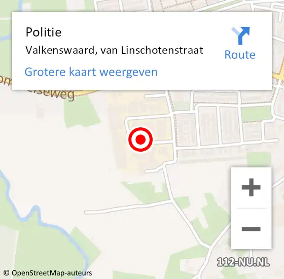 Locatie op kaart van de 112 melding: Politie Valkenswaard, van Linschotenstraat op 18 november 2024 14:20