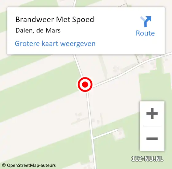 Locatie op kaart van de 112 melding: Brandweer Met Spoed Naar Dalen, de Mars op 18 november 2024 14:38