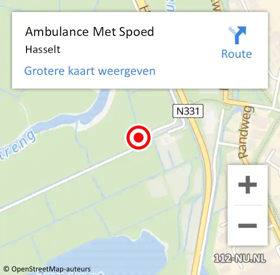 Locatie op kaart van de 112 melding: Ambulance Met Spoed Naar Hasselt op 18 november 2024 15:14