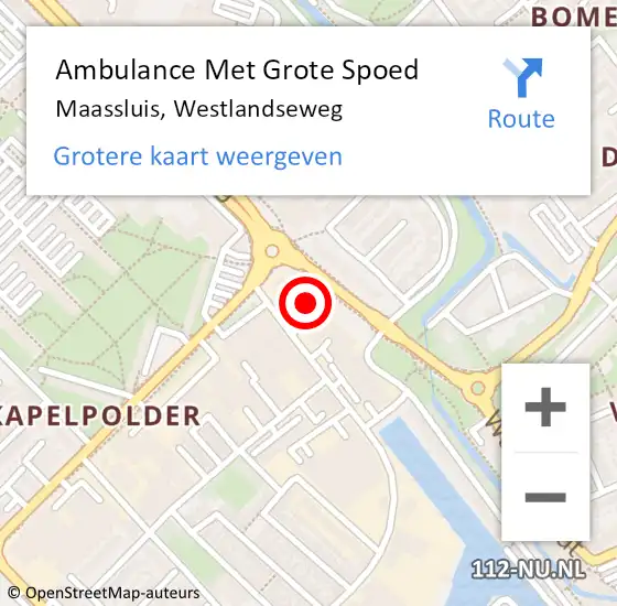 Locatie op kaart van de 112 melding: Ambulance Met Grote Spoed Naar Maassluis, Westlandseweg op 18 november 2024 15:15