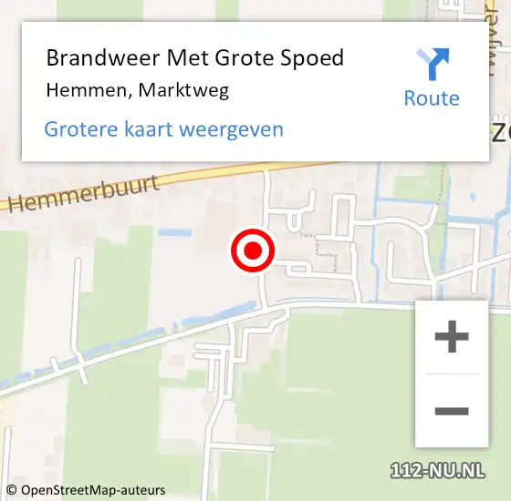 Locatie op kaart van de 112 melding: Brandweer Met Grote Spoed Naar Hemmen, Marktweg op 18 november 2024 16:42