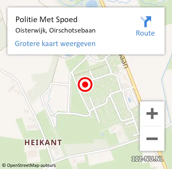 Locatie op kaart van de 112 melding: Politie Met Spoed Naar Oisterwijk, Oirschotsebaan op 18 november 2024 16:56