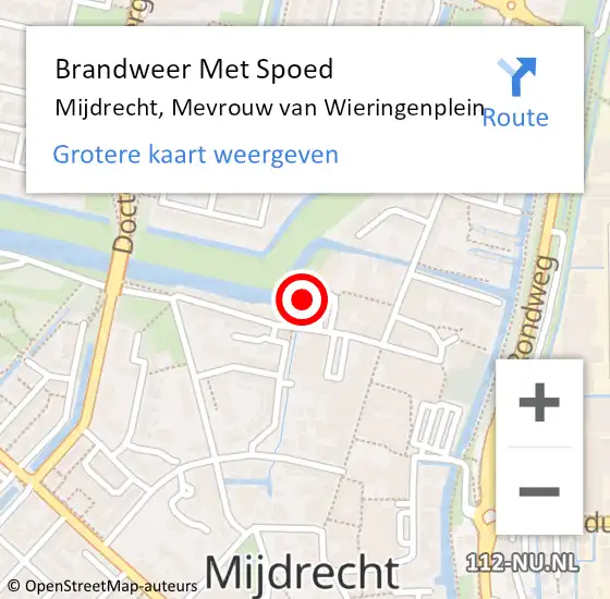 Locatie op kaart van de 112 melding: Brandweer Met Spoed Naar Mijdrecht, Mevrouw van Wieringenplein op 18 november 2024 18:11