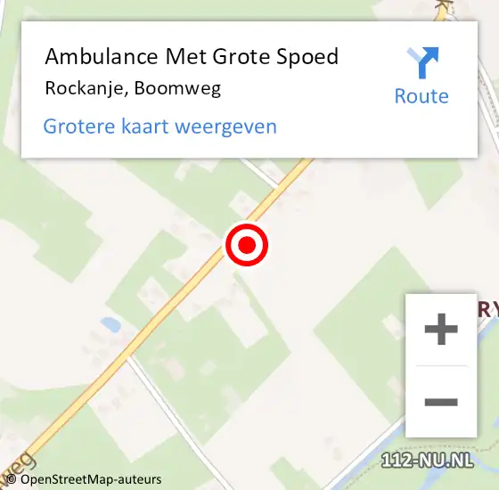 Locatie op kaart van de 112 melding: Ambulance Met Grote Spoed Naar Rockanje, Boomweg op 18 november 2024 18:24