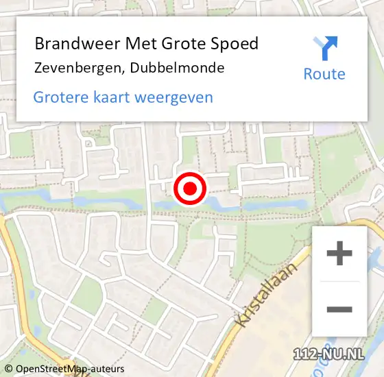 Locatie op kaart van de 112 melding: Brandweer Met Grote Spoed Naar Zevenbergen, Dubbelmonde op 18 november 2024 18:48