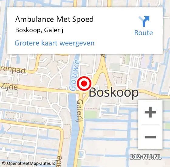 Locatie op kaart van de 112 melding: Ambulance Met Spoed Naar Boskoop, Galerij op 18 november 2024 19:53