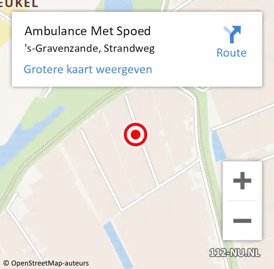 Locatie op kaart van de 112 melding: Ambulance Met Spoed Naar 's-Gravenzande, Strandweg op 18 november 2024 20:14