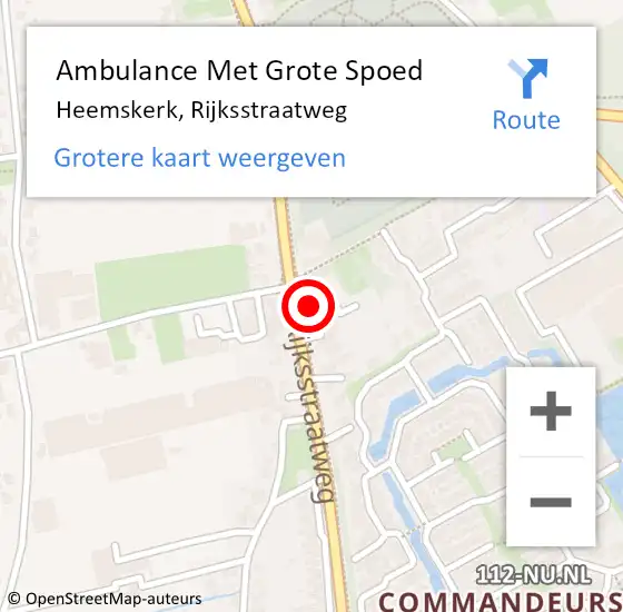 Locatie op kaart van de 112 melding: Ambulance Met Grote Spoed Naar Heemskerk, Rijksstraatweg op 18 november 2024 21:09