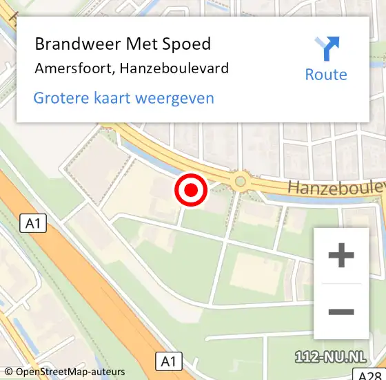 Locatie op kaart van de 112 melding: Brandweer Met Spoed Naar Amersfoort, Hanzeboulevard op 18 november 2024 21:40