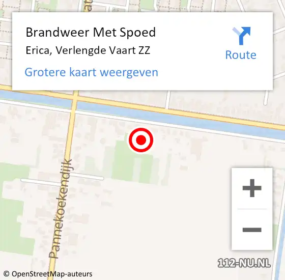 Locatie op kaart van de 112 melding: Brandweer Met Spoed Naar Erica, Verlengde Vaart ZZ op 18 november 2024 21:47