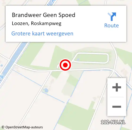 Locatie op kaart van de 112 melding: Brandweer Geen Spoed Naar Loozen, Roskampweg op 18 november 2024 22:14