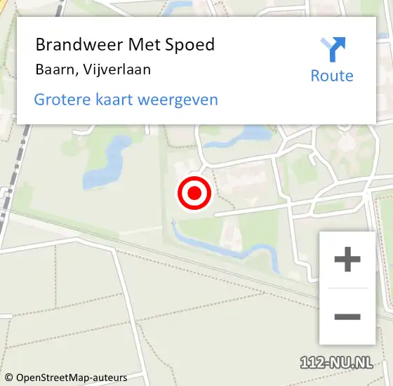 Locatie op kaart van de 112 melding: Brandweer Met Spoed Naar Baarn, Vijverlaan op 18 november 2024 22:52