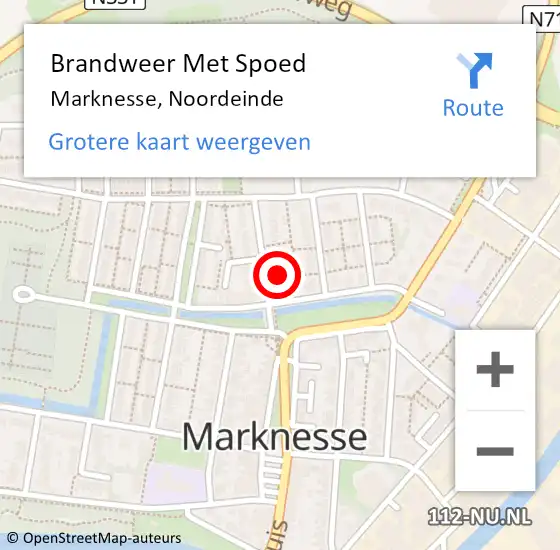 Locatie op kaart van de 112 melding: Brandweer Met Spoed Naar Marknesse, Noordeinde op 18 november 2024 23:00