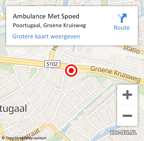 Locatie op kaart van de 112 melding: Ambulance Met Spoed Naar Poortugaal, Groene Kruisweg op 18 november 2024 23:09