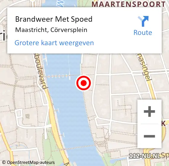 Locatie op kaart van de 112 melding: Brandweer Met Spoed Naar Maastricht, Cörversplein op 18 november 2024 23:13